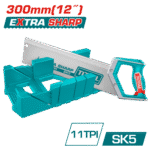 طقم منشار يدوي مع صندوق منشار زاوية 300مم | 12" – مقبض مريح وفولاذ SK5 من توتال (THTK591282)