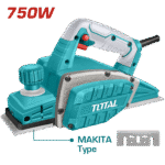 TOTAL Electric Planer 750W with 82mm Width & 2mm Depth – Heavy Duty Aluminum Base (TL7508226)