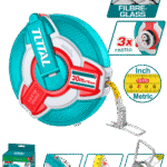 متر كركر فايبر 30م × 15مم – ترجيع سريع، وجهين، غلاف مطاطي من توتال (TMTF18306)