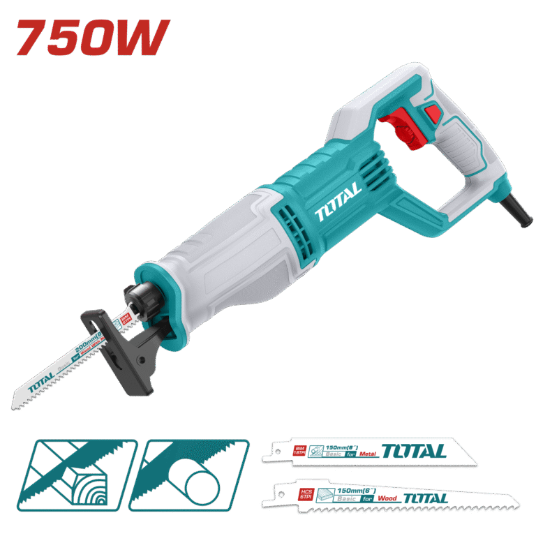 TOTAL Reciprocating Saw 750W with SDS Blade Change – Variable Speed 900-3300rpm (TS100756)