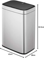 EKO MARVIS 45L Stainless Steel Sensor Trash Bin – Touchless, Soft Close, Deodorizer - Image 9
