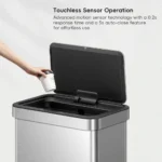 EKO MARVIS 45L Stainless Steel Sensor Trash Bin – Touchless, Soft Close, Deodorizer - Image 5