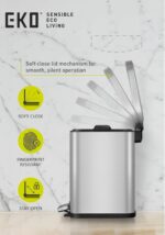 EKO Stella Step Bin Twin Set – 30L + 6L – Matt Black – Soft-Close & Fingerprint-Resistant - Image 2