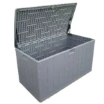 ⁦صندوق تخزين خارجي رمادي HDPE – سعة 397 لتر – 123 × 63 × 65 سم⁩ - الصورة ⁦2⁩