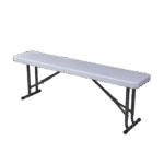 مقعد طويل قابل للطي باللون الأبيض – 122سم بلاستيك قوي للاستخدام الداخلي والخارجي