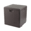 106-Liter Resin Outdoor Storage Deck Box – Weatherproof with Lockable Lid – 49.5cm Cube – Wicker Pattern – Java Color