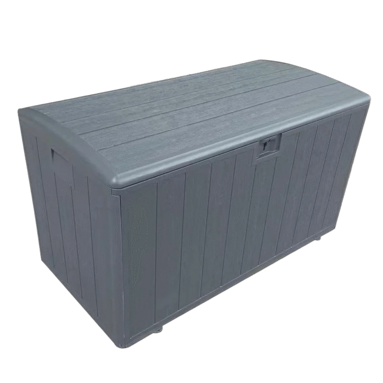 صندوق تخزين خارجي رمادي HDPE – سعة 397 لتر – 123 × 63 × 65 سم