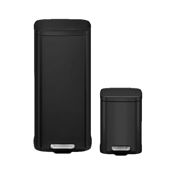EKO Stella Step Bin Twin Set – 30L + 6L – Matt Black – Soft-Close & Fingerprint-Resistant