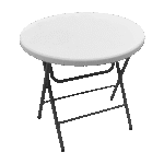 Round Folding Table – 80x80cm – Heavy-Duty Plastic Top with Steel Legs