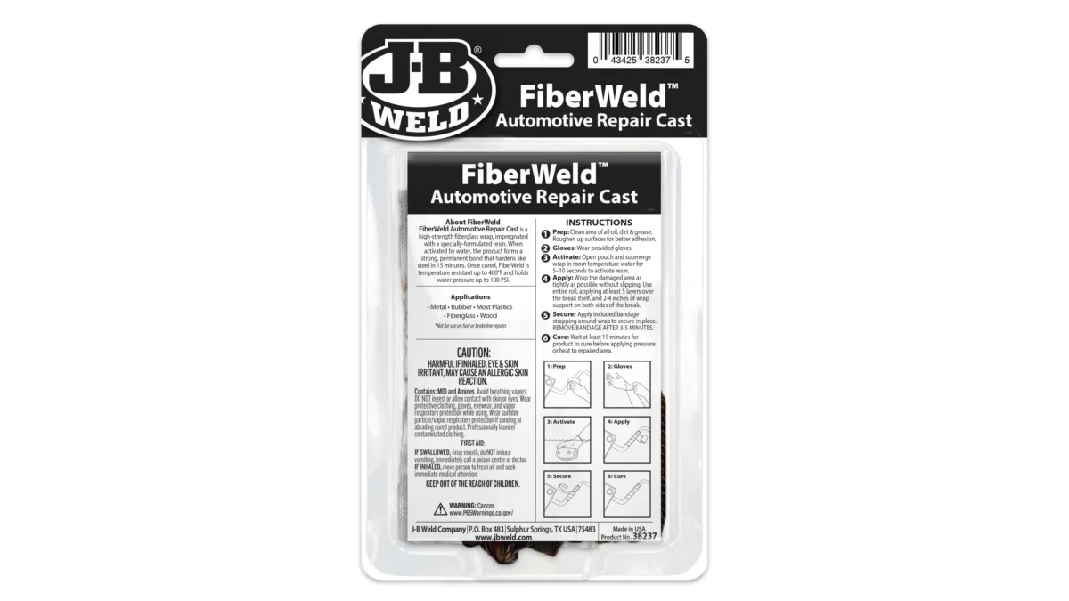 ⁦FiberWeld™ | شريط لإصلاح السيارات ‎2 إنش × 36 إنش‎ – فايبرغلاس مقاوم للحرارة والضغط⁩ - الصورة ⁦2⁩