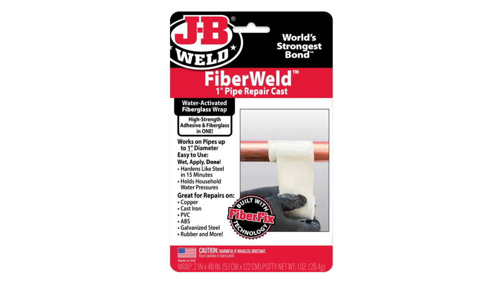 FiberWeld™ | شريط لتصليح المواسير 1 إنش – فايبرغلاس مع معجون إيبوكسي (500 PSI)