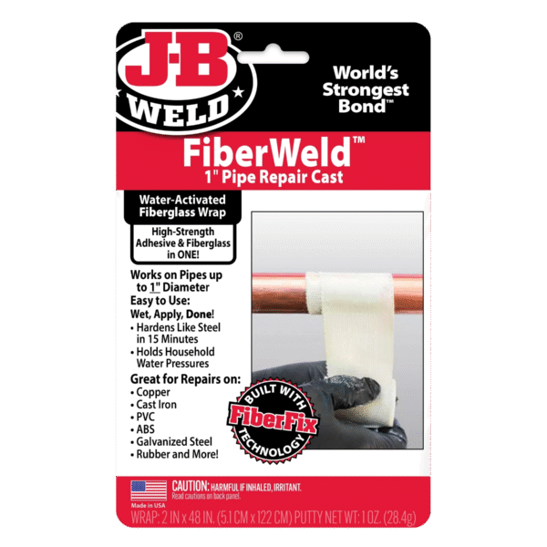 FiberWeld™ | شريط لتصليح المواسير 1 إنش – فايبرغلاس مع معجون إيبوكسي (500 PSI)