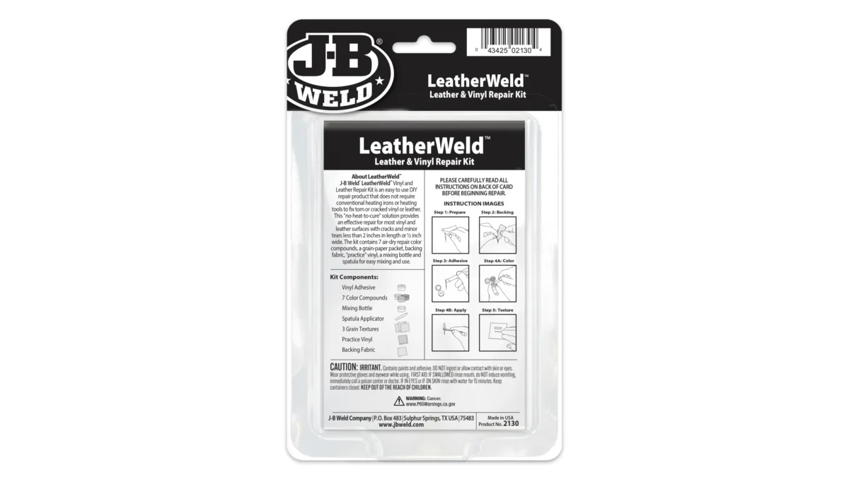 ⁦LeatherWeld™ | مجموعة إصلاح الجلد والفينيل – بدون حرارة وسهلة الاستخدام⁩ - الصورة ⁦2⁩