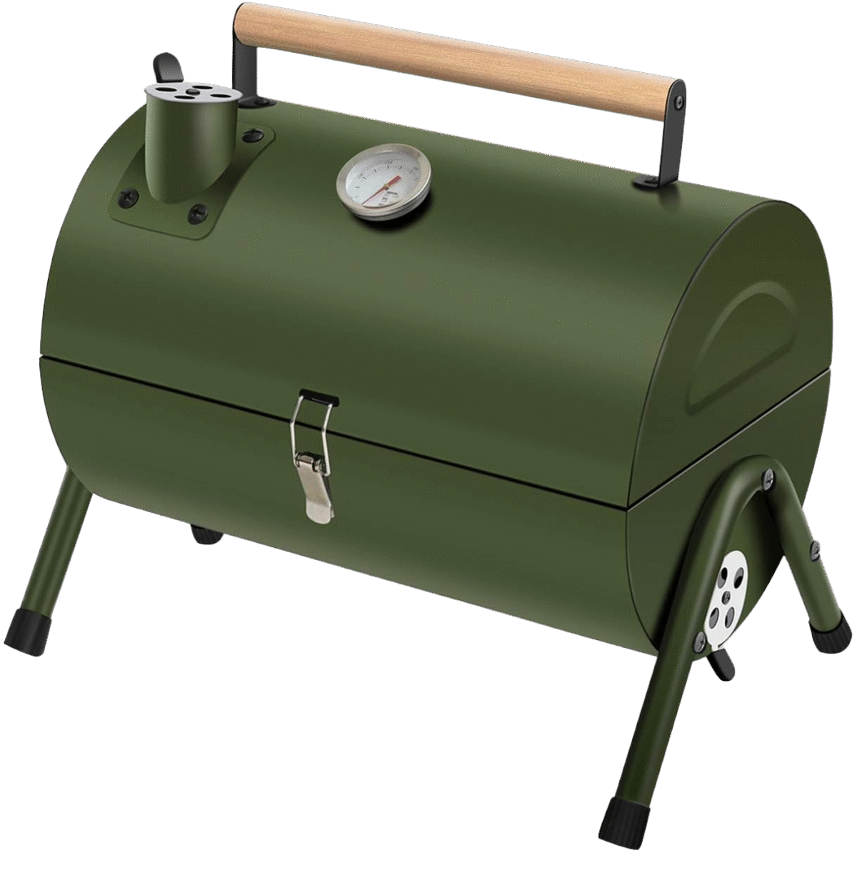 Charcoal Grill Portable Mini BBQ Grill – Foldable Cylindrical Barbecue for Outdoor Cooking, Camping & Picnic (Green)