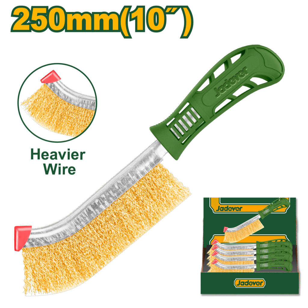 JADEVER Wire Brush – 250mm | 10" Heavy-Duty Steel Cleaning Brush (JDBH1101)