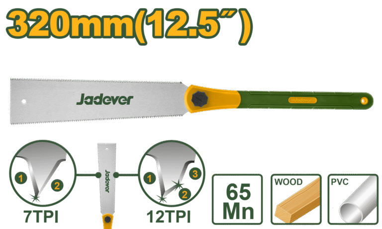 JADEVER Double Edge Pull Saw 320mm | 12.5" – Precision Japanese-Style Saw for Fine Cuts (JDHWD112)