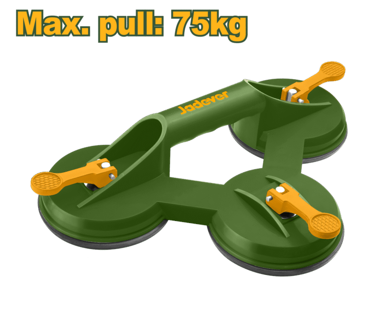 JADEVER Three Claw Glass Sucker – 75kg Max Pull | Heavy-Duty Triple Suction Cup Handle (JDKR1G75)