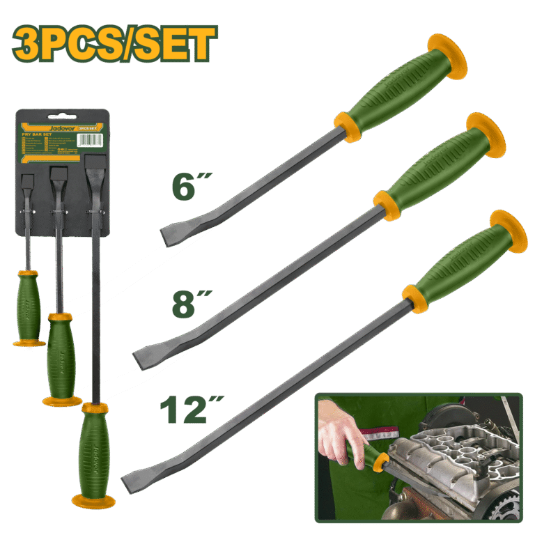 JADEVER 3 Pcs Pry Bar Set – Heavy-Duty Go-Through Pry Bars for Prying and Bending (JDQBS203)