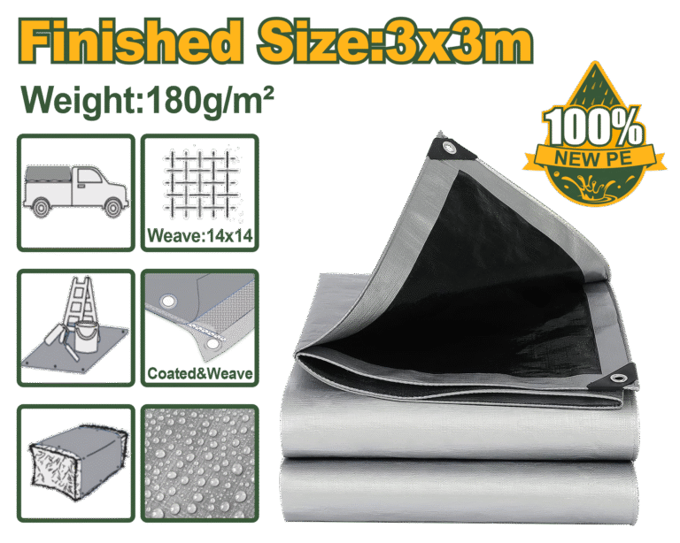 JADEVER Heavy-Duty Polyethylene Tarp 3x3m | Waterproof & UV-Resistant Cover (JDTQ8833)