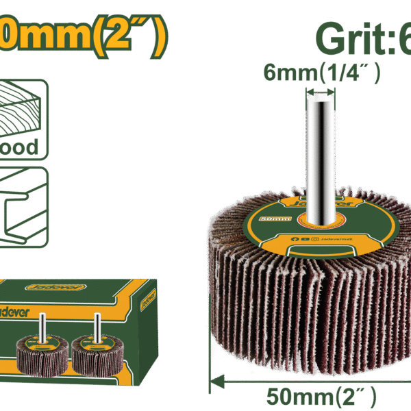 JADEVER Flap Wheel with Shaft 50 x 25 x 6mm – Grit 60# (JDYW5002)
