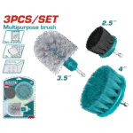 طقم فراشي تنظيف متعدد الاستخدامات 3 قطع – ساق سداسية 1/4 إنش من توتال (TACB0301)