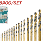 طقم ريش درل HSS عدد 19 قطعة – من 1مم إلى 10مم من توتال (TAKSDB9195)