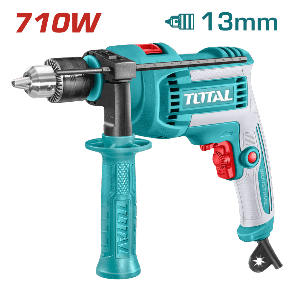 TOTAL Impact Drill 710W – 13mm Capacity with Variable Speed & Hammer Function (TG1071366)