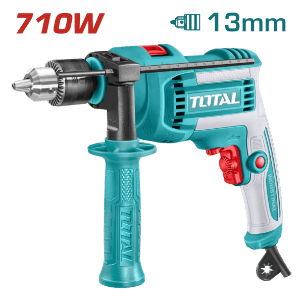 TOTAL Impact Drill 710W – 13mm Capacity with Variable Speed & Hammer Function (TG1071366)
