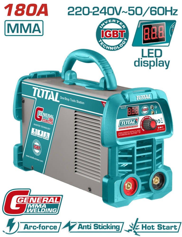 TOTAL Inverter MMA Welding Machine 180A – IGBT Technology with LED Display (TW218059)