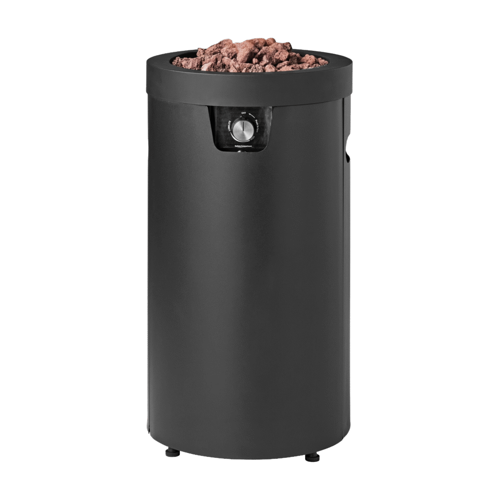 Mainstays 28" Tall Column Propane Gas Outdoor Fire Pit – Matte Black Finish (26,000 BTU)