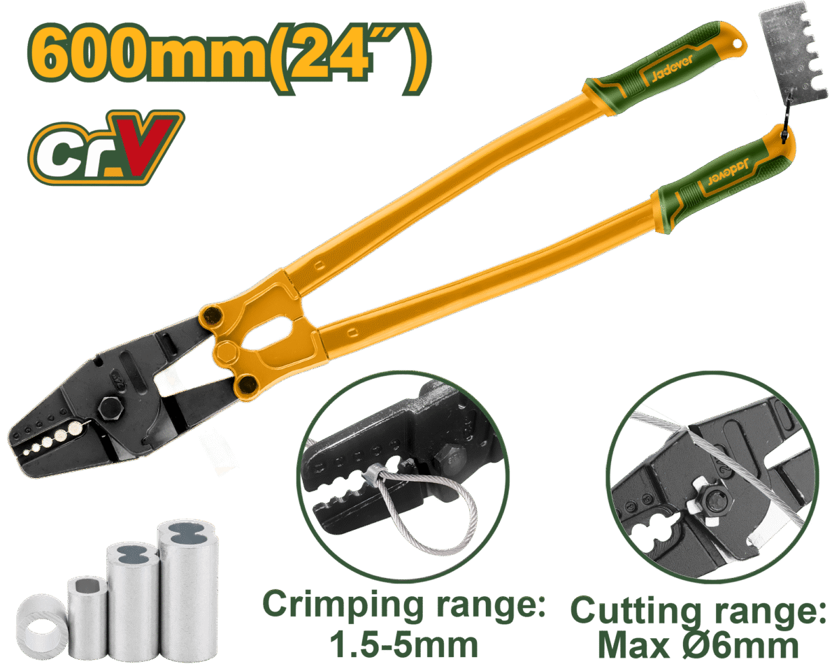 مكبس أسلاك بولاد 24″ – فولاذ CR-V، مدى كبس 1.5-3.5مم، مدى قص Ø6مم من جادايفر (JDCP4024)