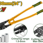 JADEVER Wire Rope Crimping Pliers 24" – CR-V Steel, Crimping Range 1.5–3.5mm, Cutting Range Ø6mm (JDCP4024)