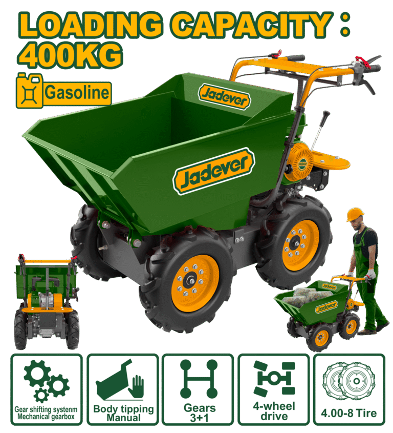 عربة نقل بنزين صغيرة – 6.5HP، حمولة 400كغ، تفريغ يدوي، تصميم قوي عملي من جادايفر (JDFTP1A400)