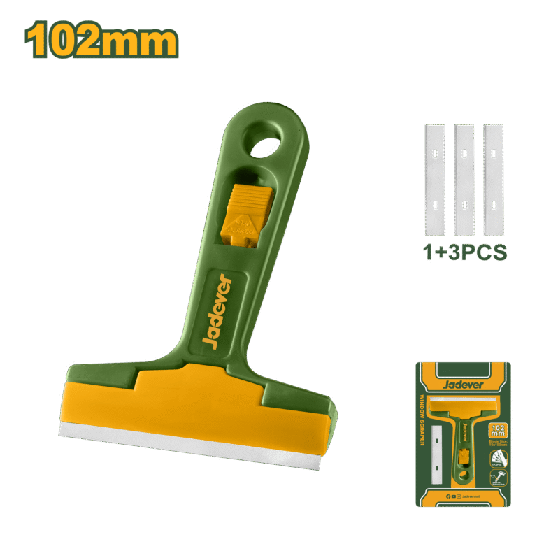 JADEVER Window Scraper – 102mm, Includes 1+3 Blades 18×100mm (JDGS1618)