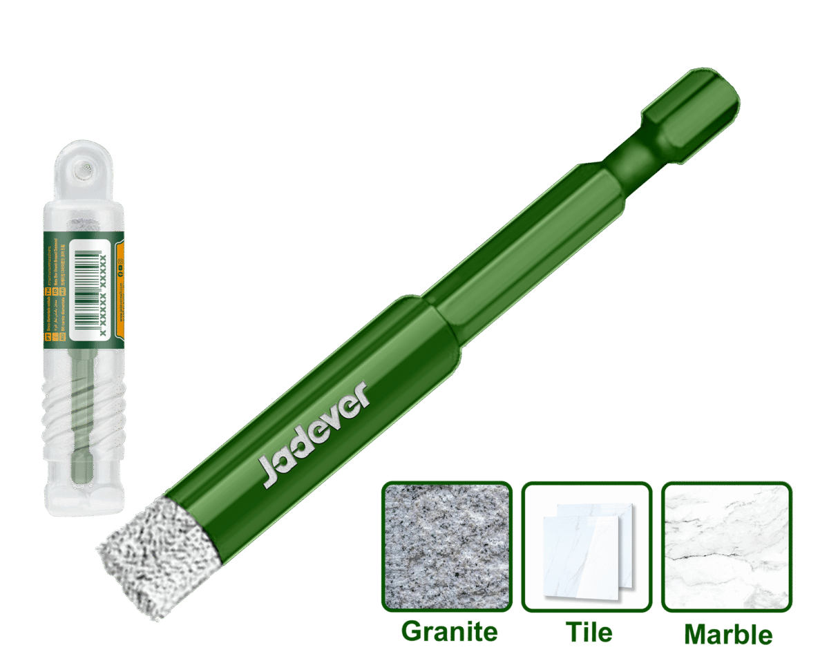 JADEVER Brazed Diamond Core Drill Bit – 6/14/16mm, 10mm Diamond Height, 1/4″ Hex Shank (JDKJ5K06 / JDKJ5K14 / JDKJ5K16)