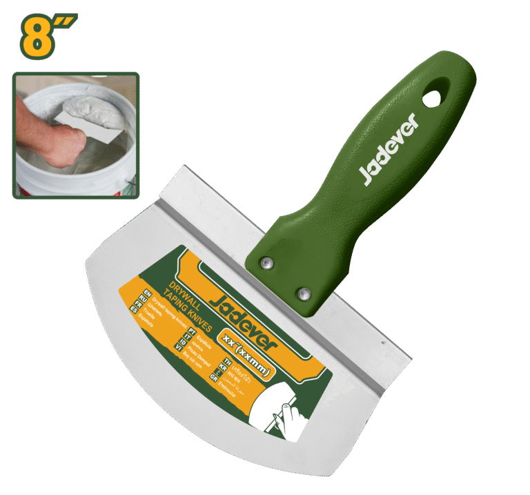 JADEVER Drywall Taping Knife 8" – Stainless Steel, Contoured Blade for Easy Scooping (JDPT6308)