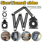 مسطرة علام سداسية قابلة للطي – 12سم (4إنش) ألمنيوم، متعددة الاستخدامات من جادايفر (JDSR5601)