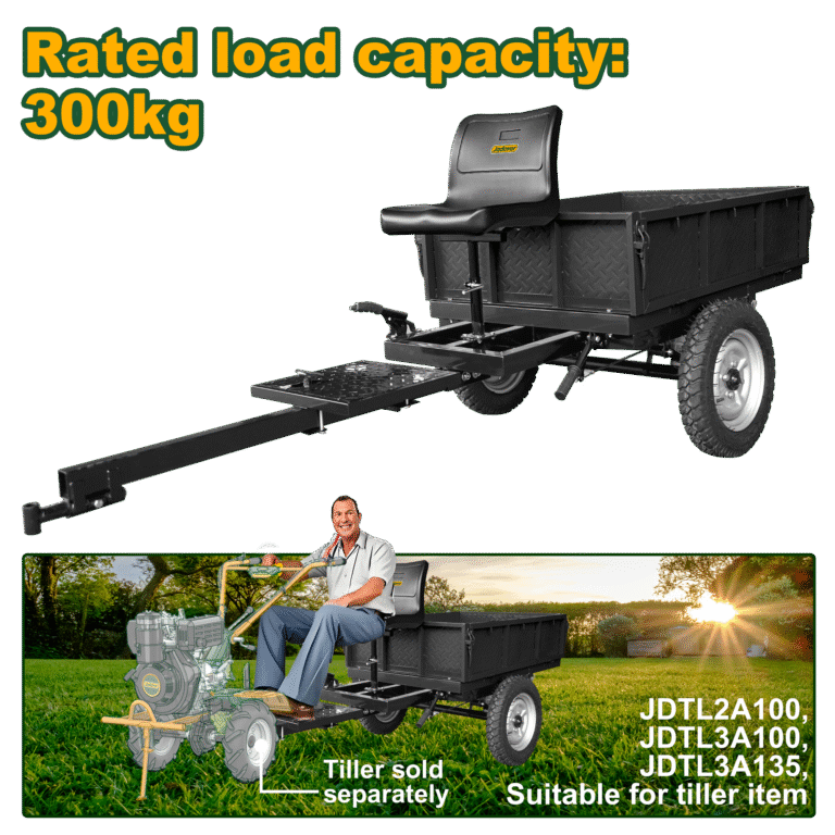 تحويلة محراث الى تراكتور مجرور – قدرة حمل 300كغ، ساسبنشن فيدر، فرامل رجل ويد ميكانيكية من جادايفر (JDTDR7A30)