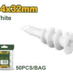 أسافين جبصن بورد برغي 14×32مم – نايلون PA66، لون أبيض، كيس 50 قطعة من جادايفر (JDXTG931)