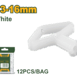 أسافين جبصن بورد فراشة بلاستيك 13–16مم – لون أبيض، كيس 12 قطعة من جادايفر (JDXTI921)