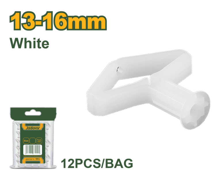 أسافين جبصن بورد فراشة بلاستيك 13–16مم – لون أبيض، كيس 12 قطعة من جادايفر (JDXTI921)