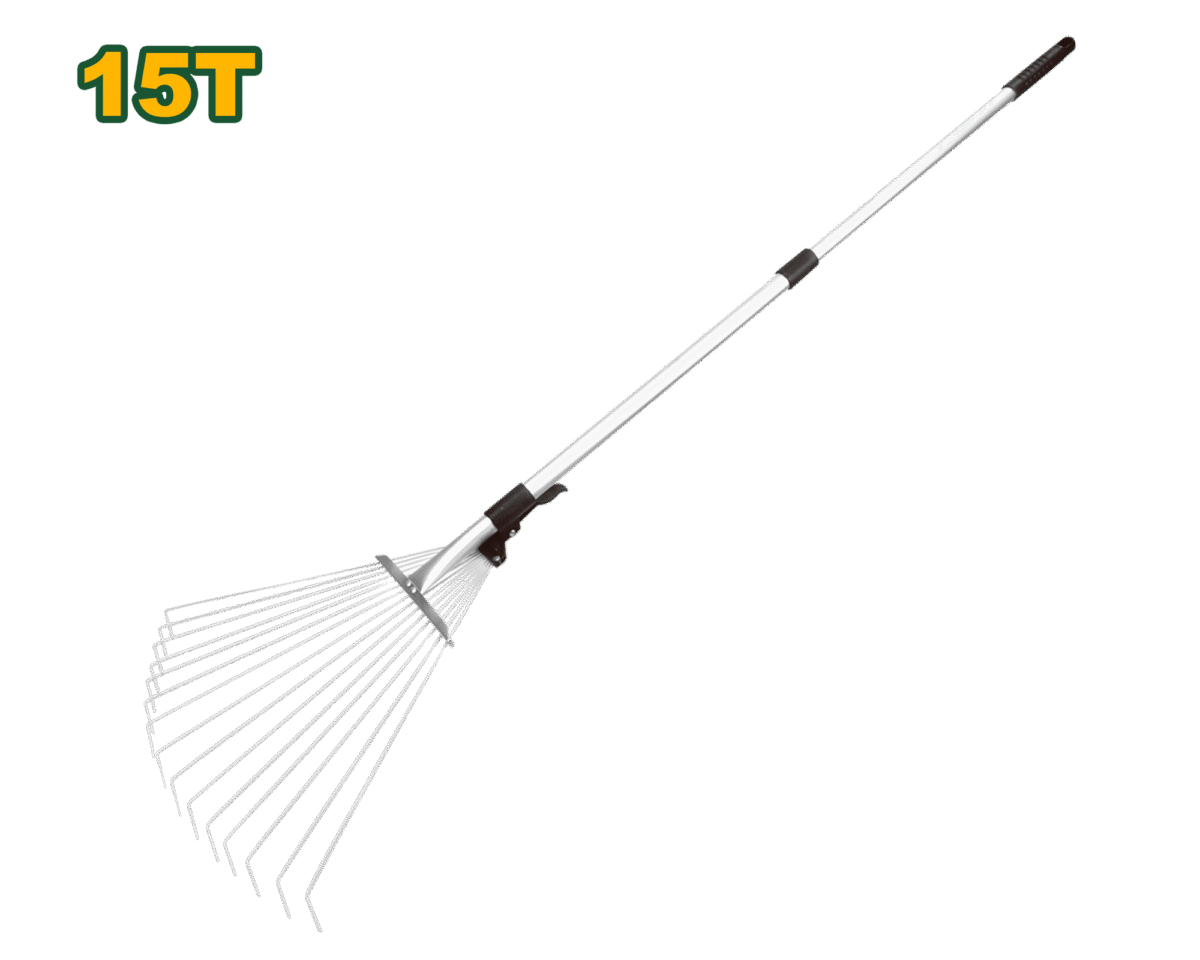 JADEVER Adjustable Telescopic Metal Leaf Rake – 15T, 800–1680mm Length, 190–550mm Width, Galvanized Steel (JDXW9A152)