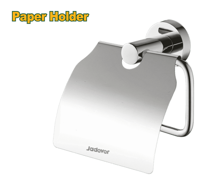 JADEVER Paper Holder with Lid – Zinc Alloy Base & Stainless Steel Cover, Includes Mounting Screws (JDZG1504)