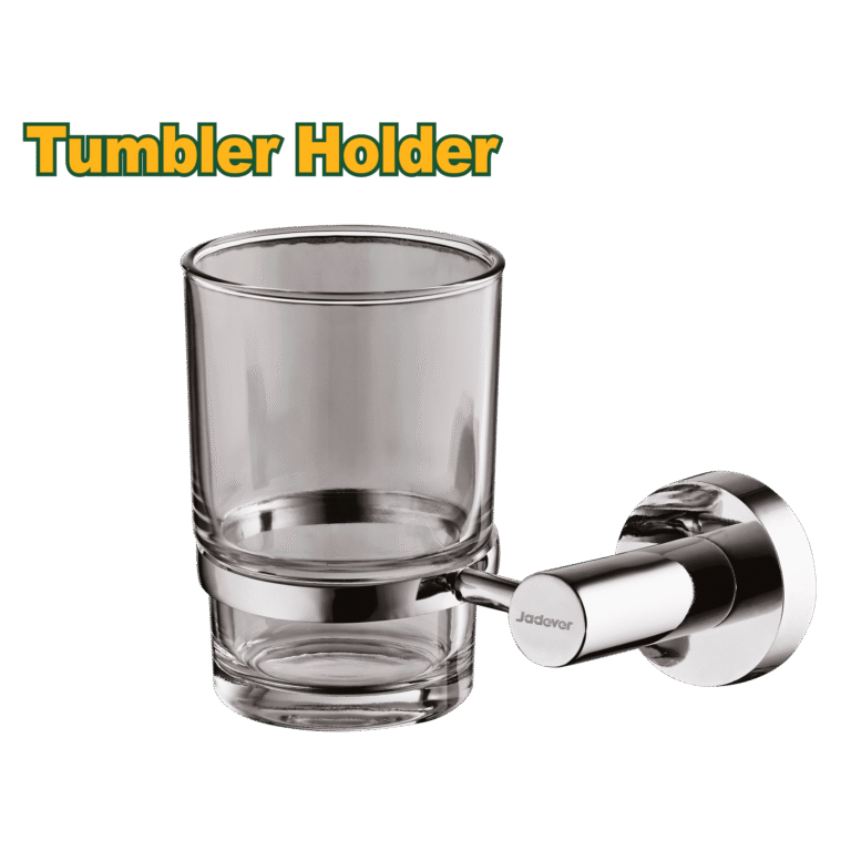 كاسة حمالة فراشي أسنان – قاعدة زنك مع كاسة زجاج شفافة وبراغي تثبيت من جادايفر (JDZG1506)