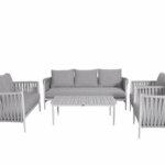 7-Seater Outdoor Lounge Sofa Set – Aluminum Frame with Handwoven Polyester Rope & Coffee Table
