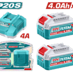 TOTAL 20V Lithium-Ion Battery & Charger Kit – Includes 2×4.0Ah Batteries and Fast Charger (TFBCPK2013)