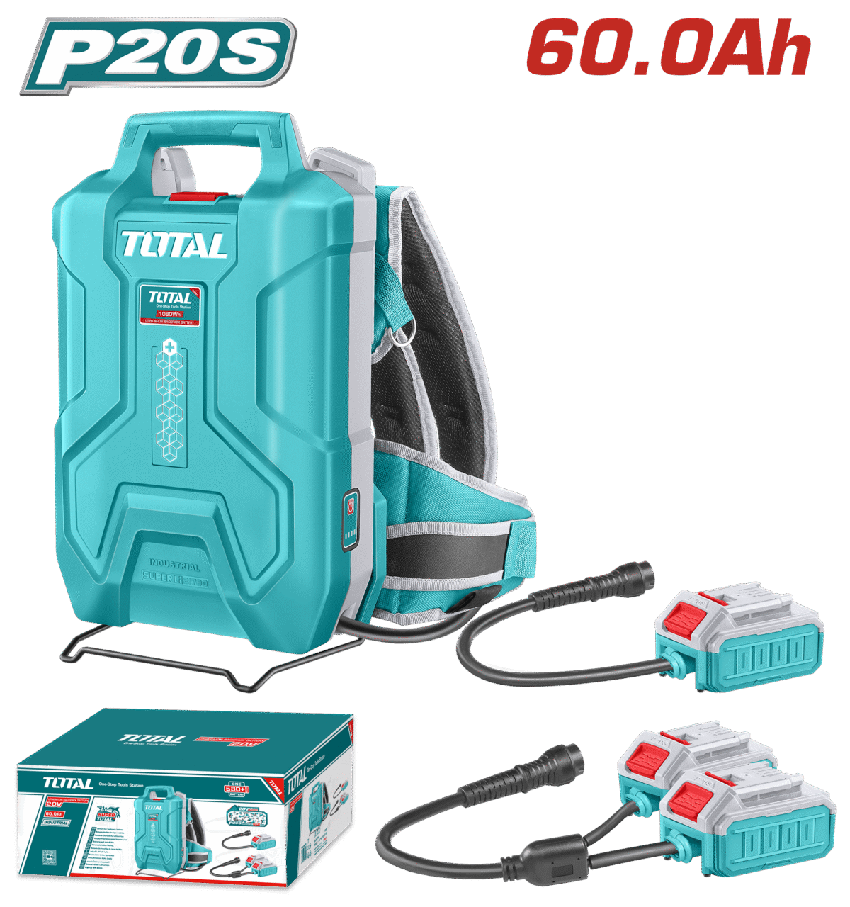 TOTAL Lithium-Ion Backpack Battery 20V/20V+20V – 60.0Ah (TFBLI241110)s
