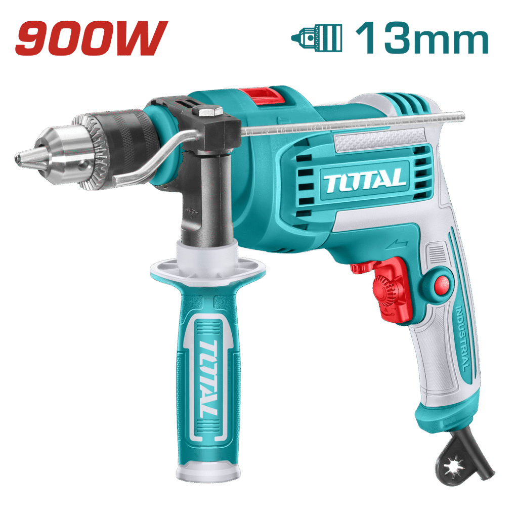 TOTAL 900W Impact Drill – 13mm Capacity, Variable Speed, Forward/Reverse Switch, Hammer Function (TG1091366)