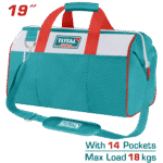 شنطة عدة 19 إنش – قماش 1680D، حمولة 18كغ، هيكل قوي، جيوب خارجية وداخلية من توتال (THT261925)