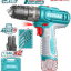 TOTAL 12V Cordless Impact Drill – 20Nm Torque, 22500bpm, LED Light, USB-C Charging, 2×1.5Ah Batteries (TIDLI12206)